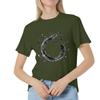 Women's Fashion Casual Printed Short Sleeve Round Neck Pullover Tops