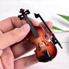 Violoncel Miniatură din Lemn cu Suport și Arc Replică Vioară din Lemn Decorațiune Colecționabilă pentru Pasionații de Muzică Colecționar Meșteșuguri