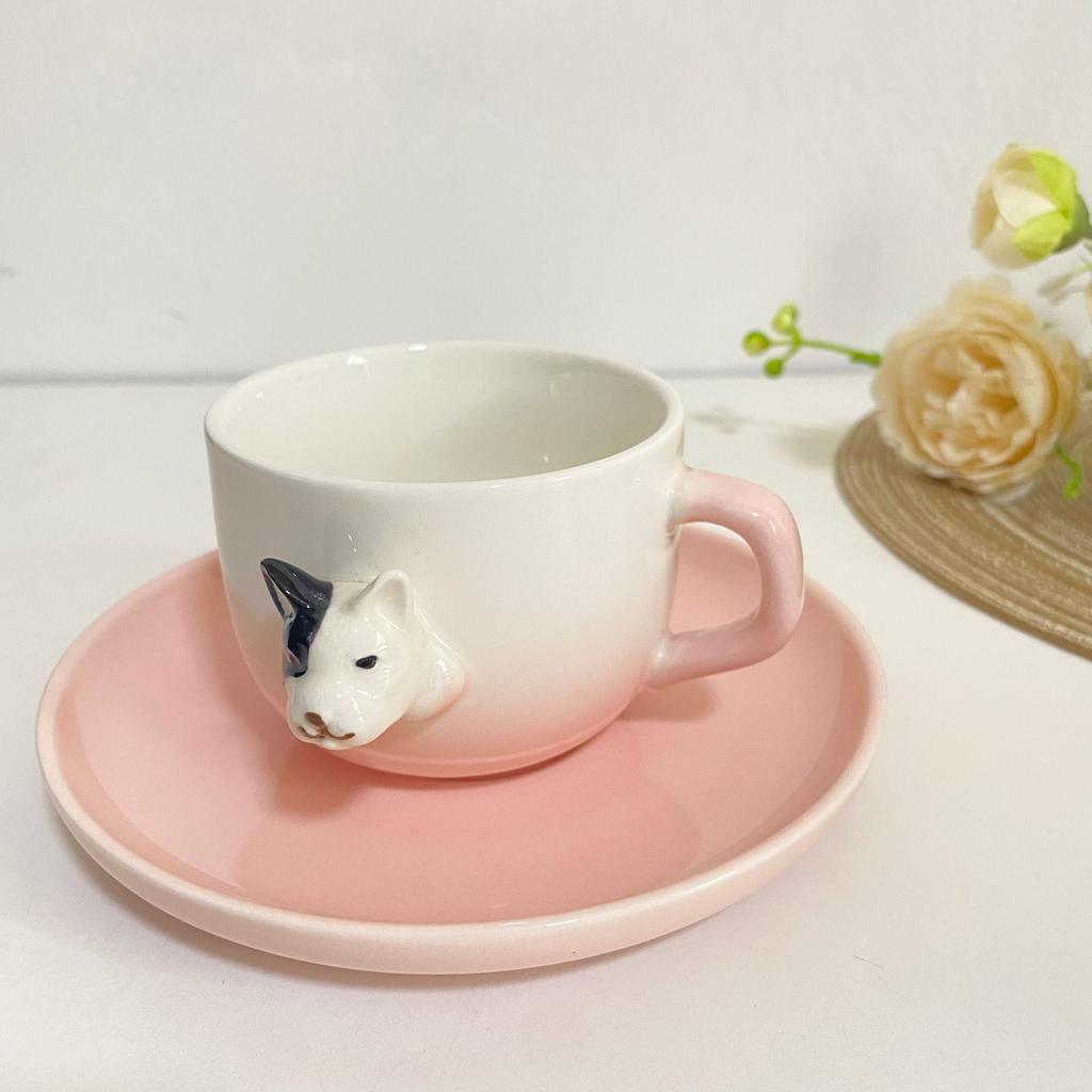 Cute Cartoon 3D Coffee Cup, Animal Ceramic,Home Breakfast, Milk, Creative Coffee, Couple Cup Set Drinkware Cups & Saucers