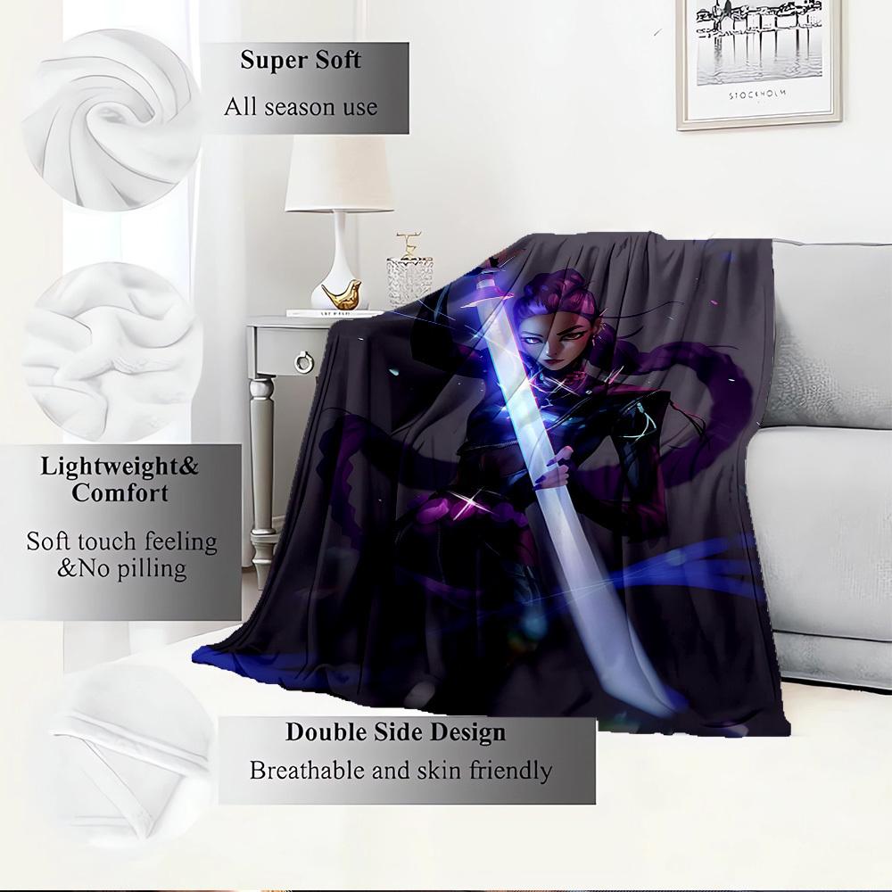 K-POP Anime Girls Group Four Seasons Soft Warm Blanket All-Season Thick Knit Polyester Bedspread for Bed, Camping, Travel Perfect Gift