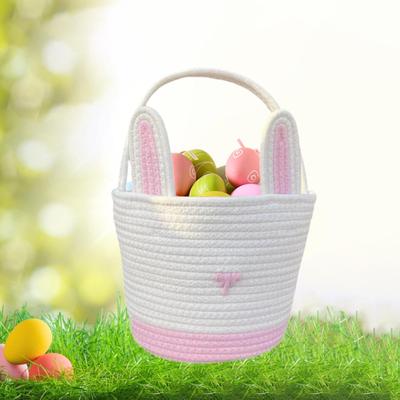 Easter Basket Eggs Bag Handwoven Woven Rope for Boys Girls Kids Children Party