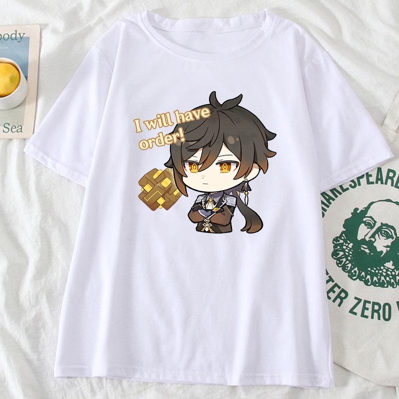 New Game Genshin Impact Graphic T Shirts Japanese Style Kawaii Anime Tops Woman Oversized Casual Streetwear Femininas Camisetas