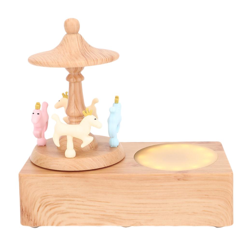 Carousel Speaker Cute Wireless Bluetooth 5.0 Speaker with Light 1200mAh Battery for Home Bedroom Decor