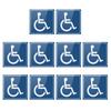 10 Stück Handicap / Behinderte Rollstuhlzugänglich Schild Aufkleber 3''/4'' Langlebig Selbstklebend Kratzfest Wasserdicht