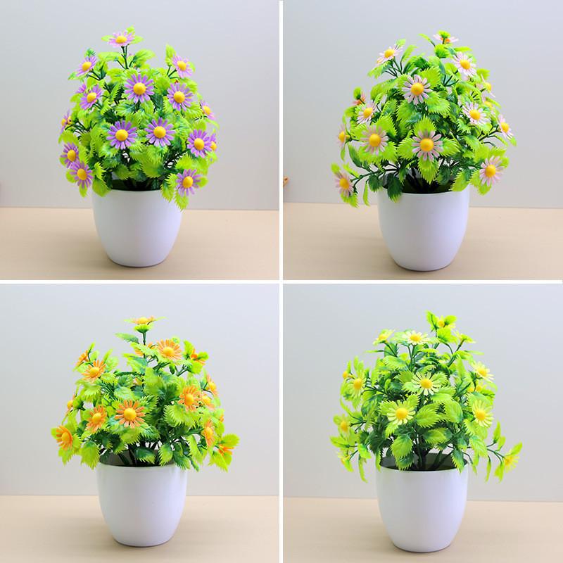 And Daisy Palm Potted Artificial Plants With Plastic Material For Desk Decor And Gifts