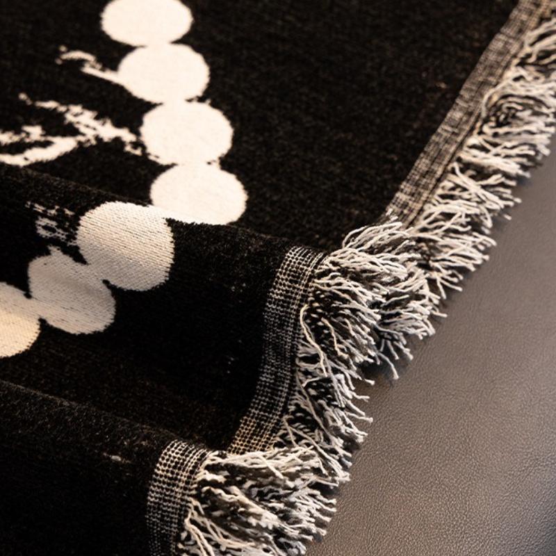 French Wave Striped Sofa Towel Plant Flower Pattern Chenille Settee Mat All Season UseAnti Cat Scratch Anti Slip Home Decoration