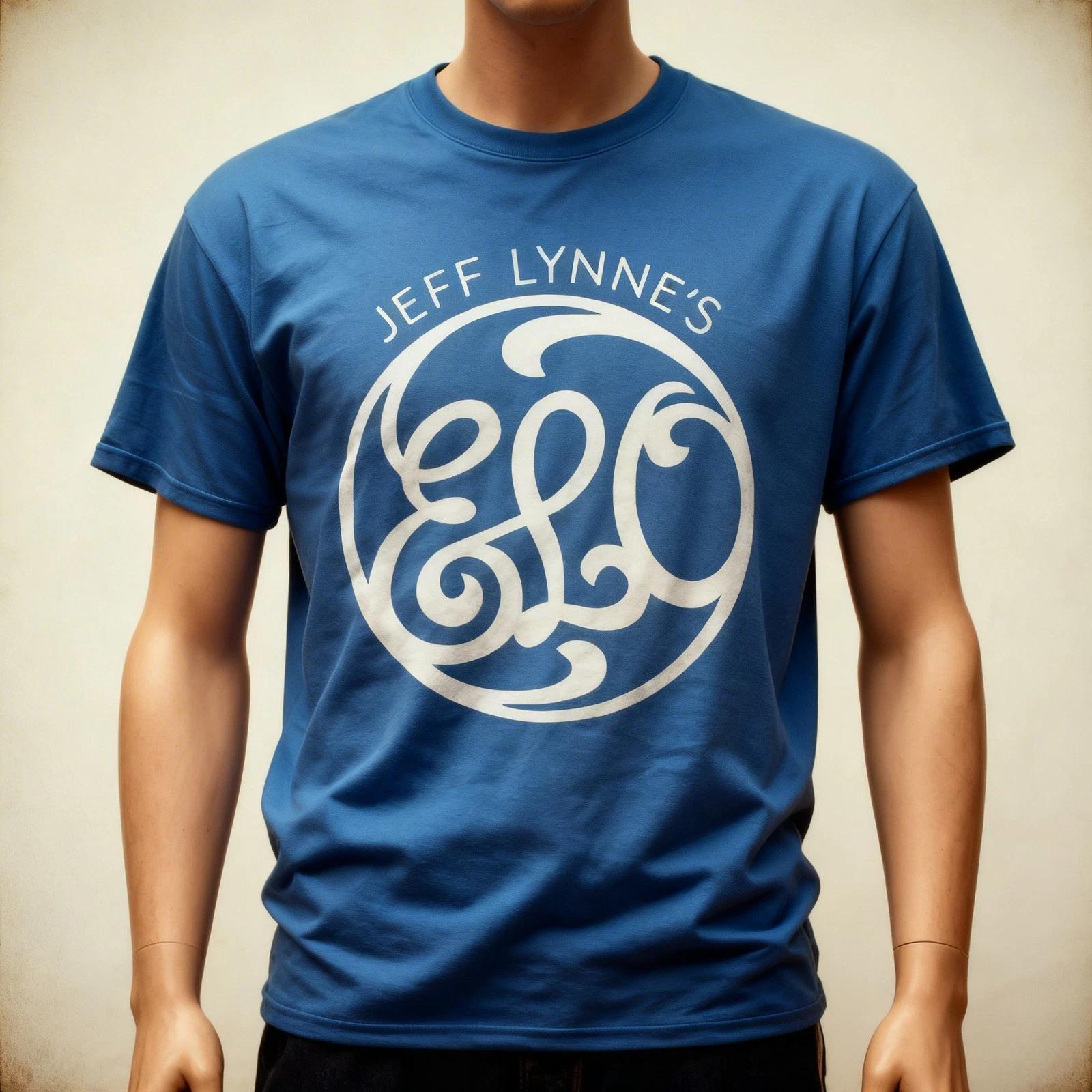 NEW JEFF LYNNE S ELO ELECTRIC LIGHT ORCHESTRA LOGO Classic Blue Shirt S