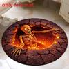 Halloween Round Non Slip Rug With Horrible Printed Design For Living Room Decor