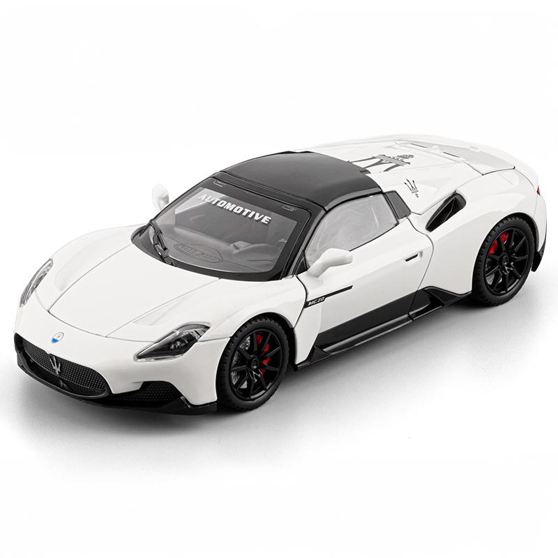 1/24 Maserati MC20 Convertible Sports Car Alloy Diecast Model Car Sound & Light Pull Back Collectibles Hobby Decoration Birthday