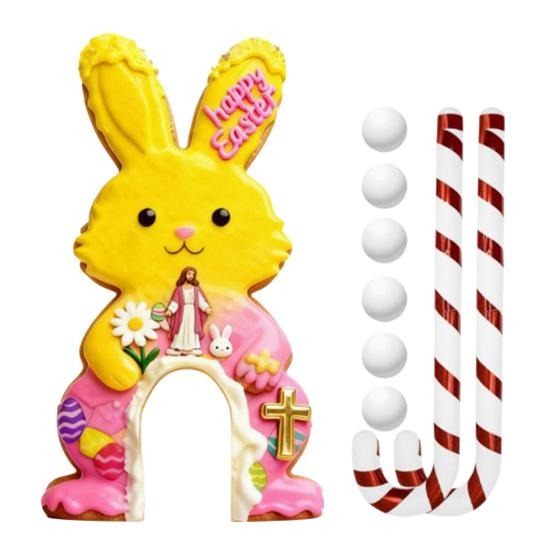 Paskalya Golf Oyunu Seti Mini Tavşan Golf Sahası Şeker Kamışı Sopası ve Toplarıyla Çocuklar Yetişkinler İçin Eğlenceli İç Mekan Dış Mekan Parti Oyunu Aile Toplantı Odası Dekorasyonu