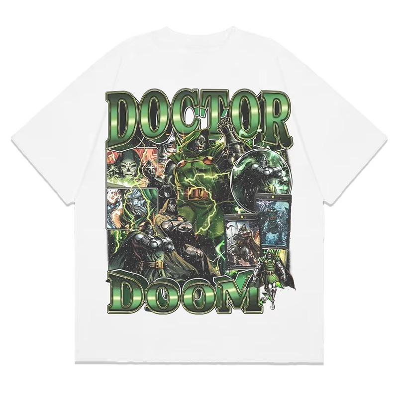 

Футболка с ручной росписью и комикс-принтом Доктор Дум Marvel Летняя Новая Мужская и Женская Большого размера Тренд Свободный Повседневный Топ с коротким рукавом S