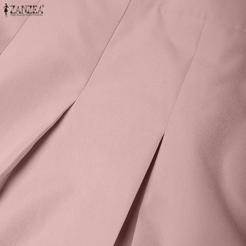 ZANZEA Women Long Sleeve Blouse and A-line Skirts Casual Two Piece Suit Sets
