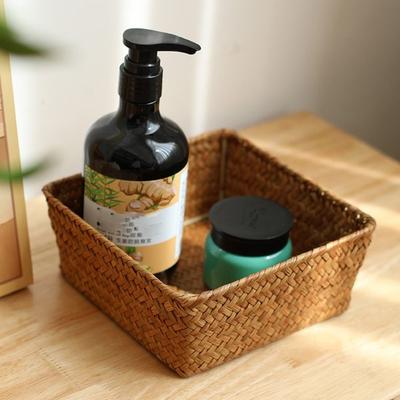 Large Capacity Storage Basket Handmade Desktop Clutter Box Seaweed Woven Basket  Food