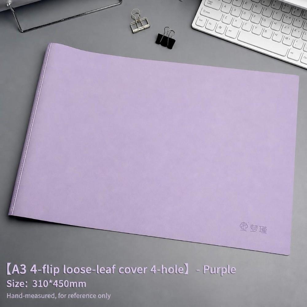 4-Hole Binder A3 Loose Leaf Notebook Soft PU Leather Loose Leaf Journal Students