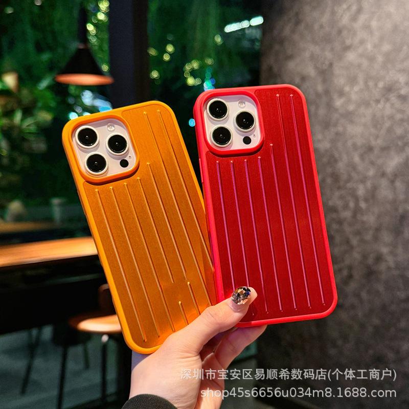 Modne Czarne Etui na Telefon z Pełnym Pokryciem ze Stopu Aluminium dla Apple 17 Pro Max/16 Pro Max/15/14