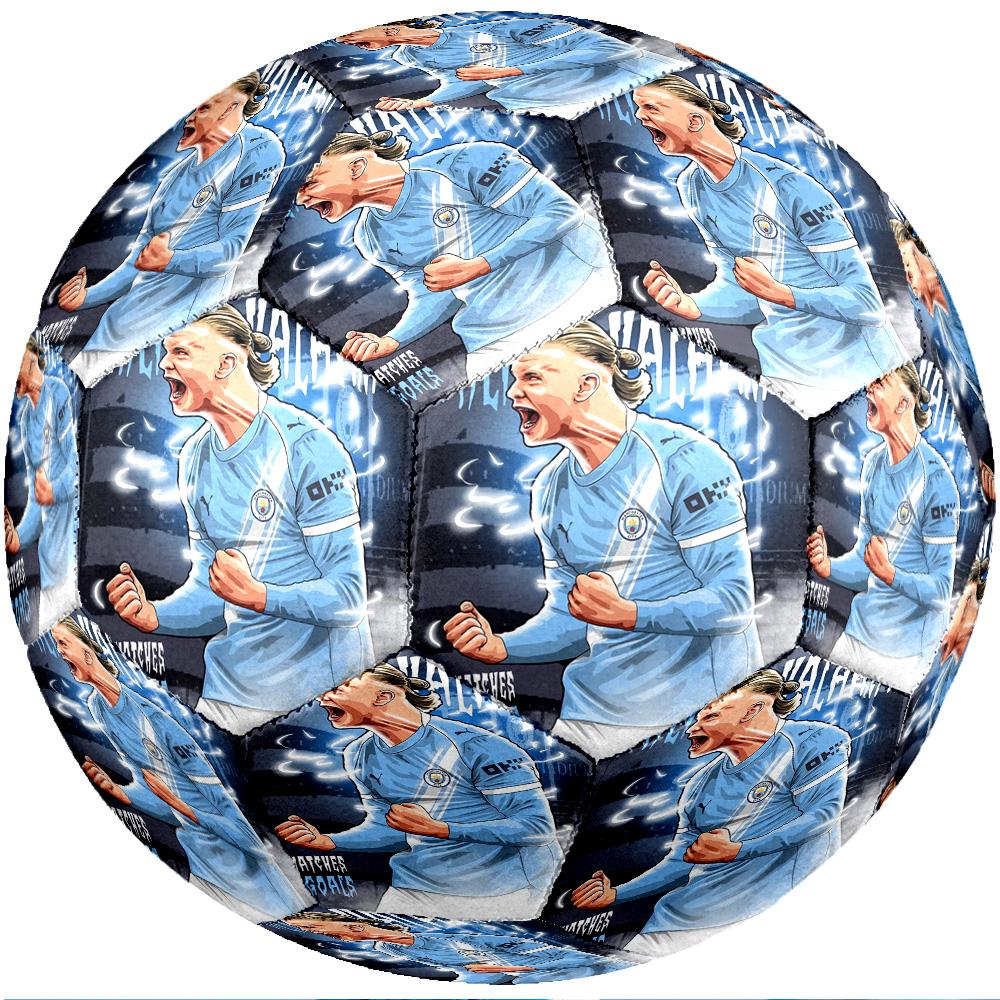 Erling Haaland Theme Soccer Ball Size 5 Soccer Ball Soft Touch Professional Training Football for Outdoor Sports