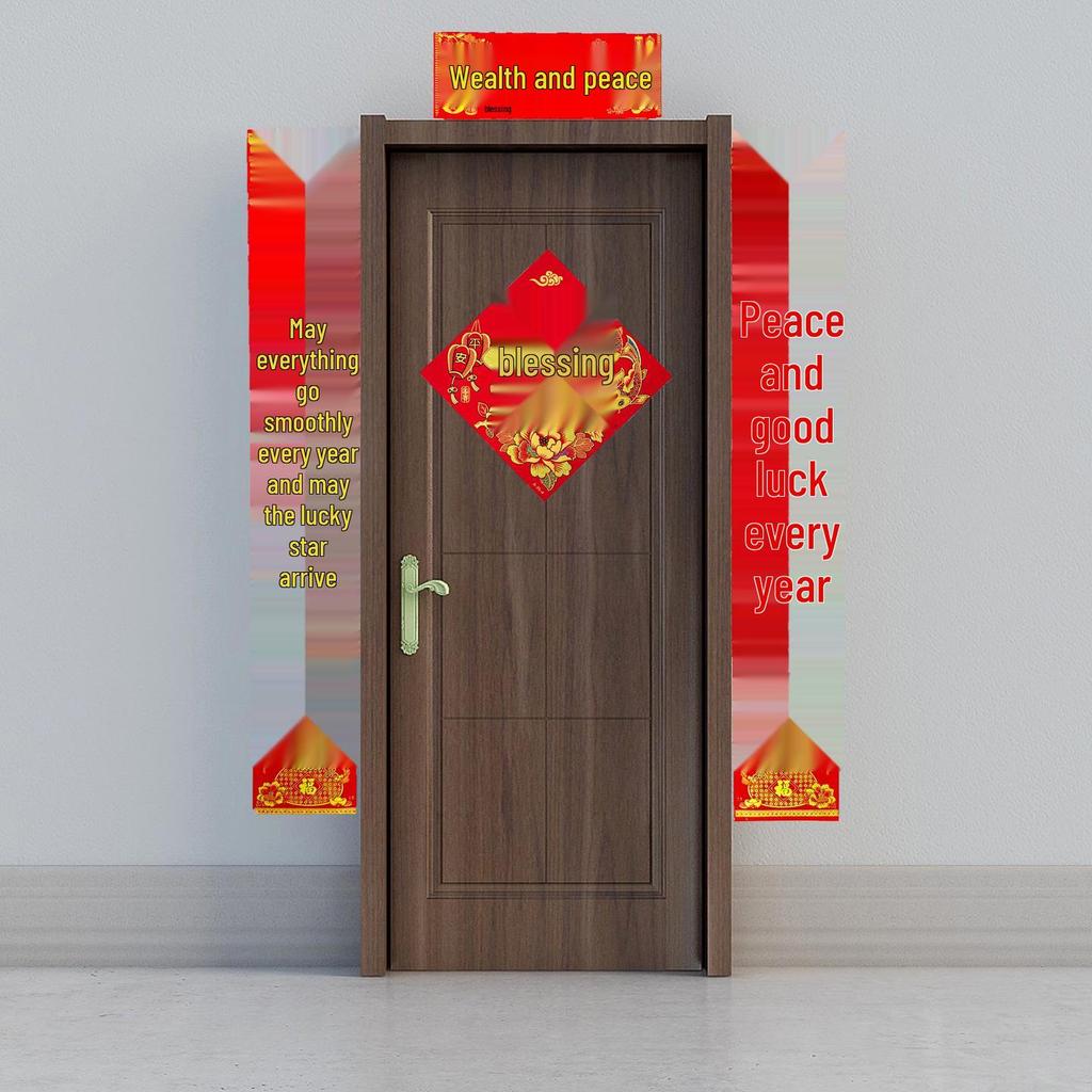 2026 Year of the Horse Flocking Hot Stamping Self-Adhesive Spring Festival Door Couplets and Stickers