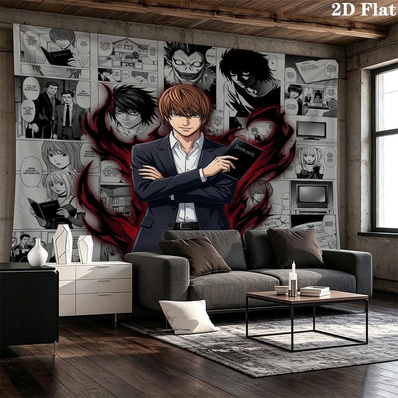 Death Note Wall Tapestry Aesthetic Wall Hanging Printed Fabric Blanket Decorative Tapestries For Bedroom Living Room Home Decor