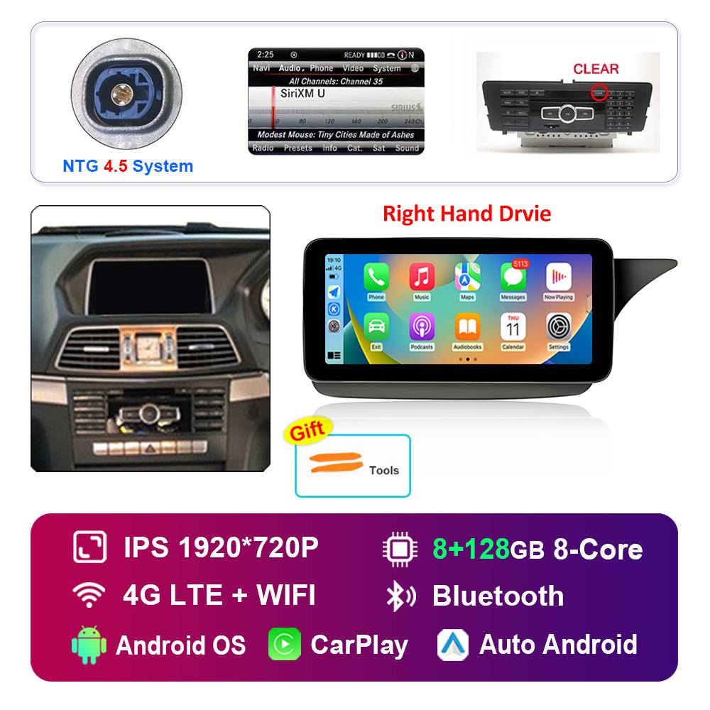 10.25'' Right Hand Drvie for Mercedes Benz E Class C207 W207 2009 - 2015 NTG 4.0 4.5 System Android Car Radio Multimedia Player