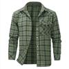 Men's Spring Autumn Plaid Shirts Long-Sleeved Casual Shirt Outdoor Safari Hiking Cargo Cotton Tops