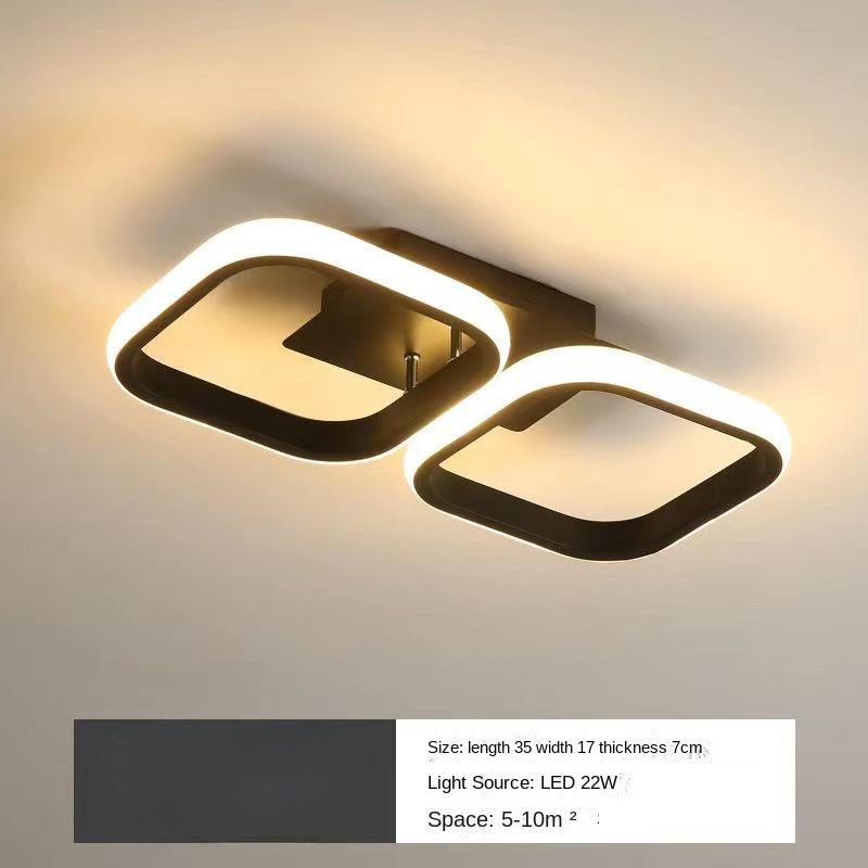 

Современная гостиная светодиодный квадратный потолочный светильник спальня кабинет потолочный светильник отель ресторан коридор внутреннее освещение люстра 2 headlights чёрный