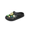 Hole shoes women's summer wear fashionable and cute soft-soled beach bag head middle heel two sandals