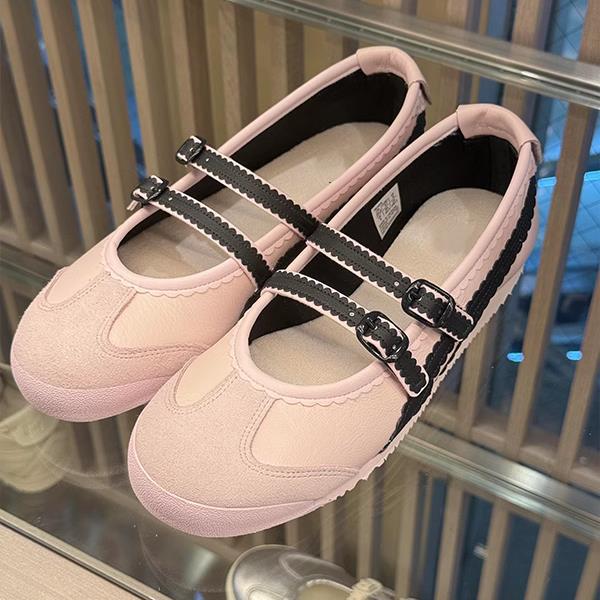 Leather Version Shoes Ghost Tiger Shallow Mouth Versatile Ballet Shoes Sheepskin Mary Jane Shoes Casual Single Shoes Sports Moral Training Shoes