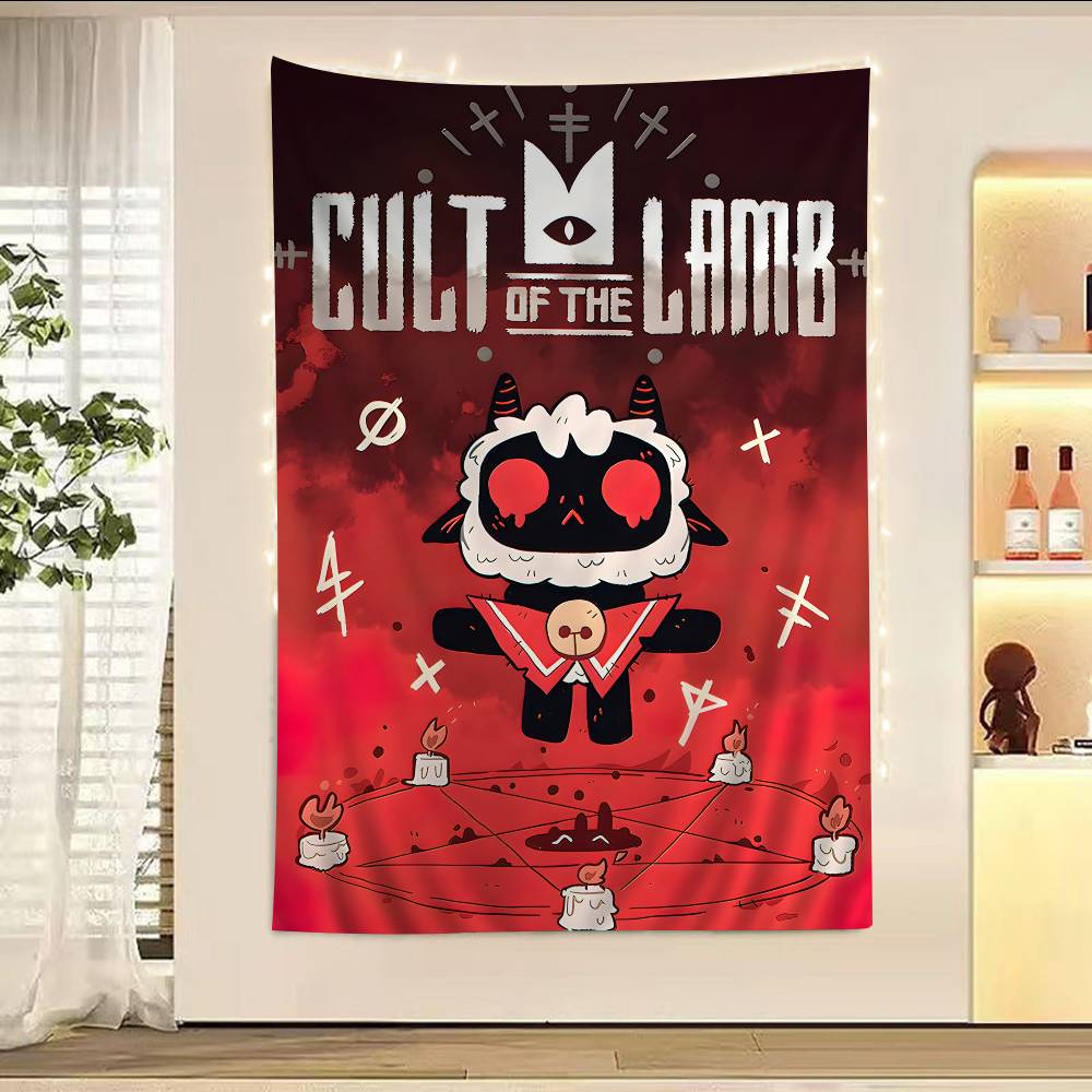 

Cult Of The Lamb Fashion Hippie Wall Hanging Tapestries Bohemian Wall Tapestries Mandala INS Home Decor 74x94cm(29x37in)
