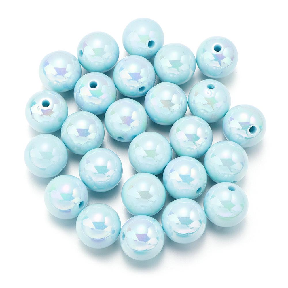 

10 pcs Acrylic UV-Plated Colorful 16mm Round Beads for DIY Phone Chains and Jewelry Pendants Diameter: 16mm, Hole: 2.5mm