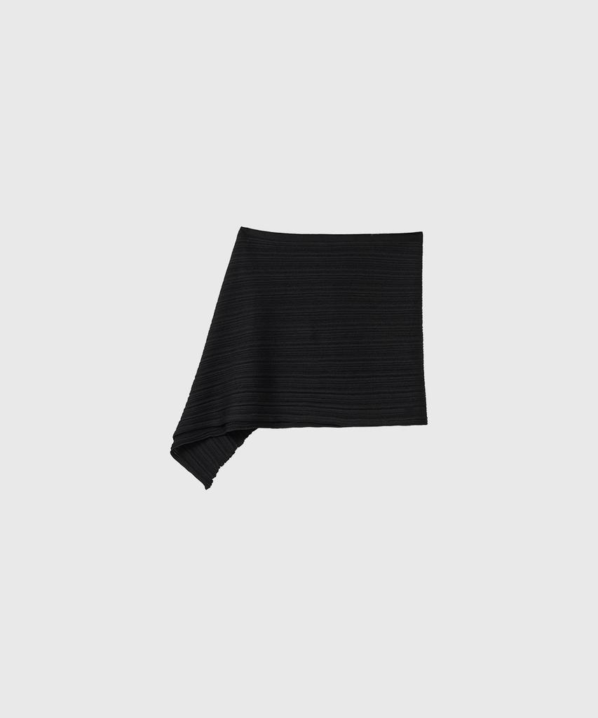 General Idea Pleated Knit Wrap Skirt [Black] / Gf2Let529