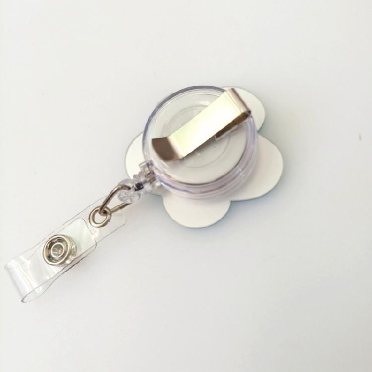 Flexible Rotating Card Holder With Vibrant Fashionable Petal Design Acrylic Construction And Adjustable Cord Length