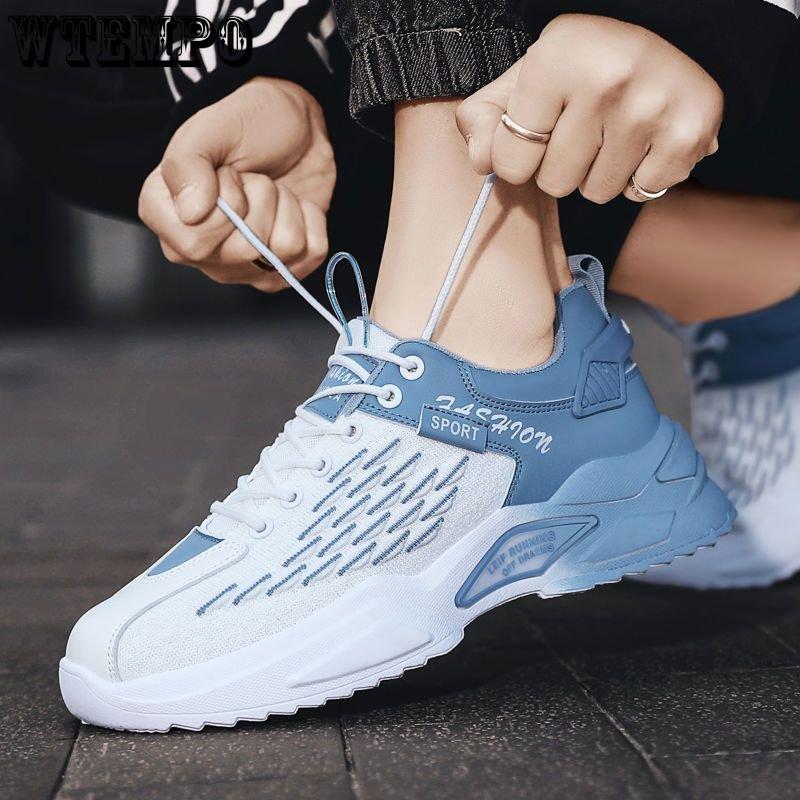 WTEMPO Summer Sneakers Men's Outdoor Mesh Breathable Sport Shoes Non-slip Thick Sole Soft Bottom Casual Running Shoes
