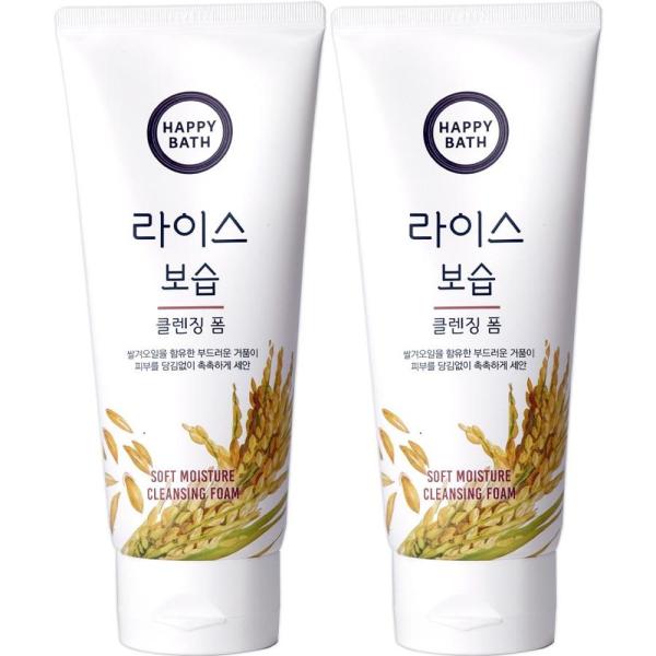 HAPPY BATH Rice Moisturizing Cleansing Foam 200gx2 [W978A69_250917]