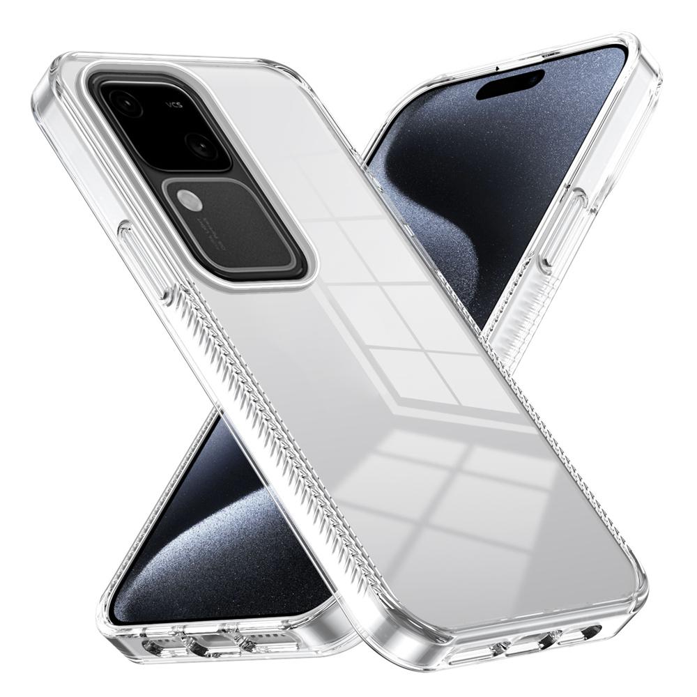 KEYSION Transparent Case for VIVO V30 Pro 5G V30 Soft TPU+PC Anti-slip HD Clear Shockproof Phone Back Cover for VIVO V30 5G