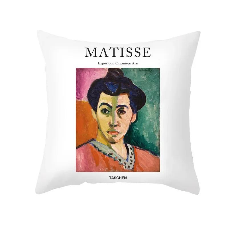 Obliečka na vankúš Portrét Maľba Poťahy na vankúše Slávna Maľba Matisse Dekoračný prehoz S Obývacia izba Domáca dekorácia x