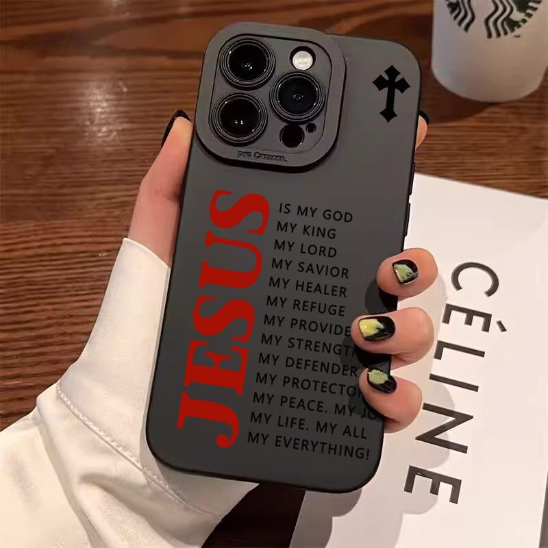 Slogan Pattern Matte Silicone Phone Case For iPhone 17 16 15 14 13 12 11 Pro Max Air XS X XR 7 8 Plus 16E Soft Shockproof Cover