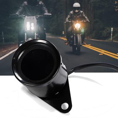 Motorrad Digitaler Geschwindigkeitsmesser Drehzahlmesser LED Mechanischer Kilometerzähler 7 Farben Umschaltbare Hintergrundbeleuchtung Universal (Schwarz)