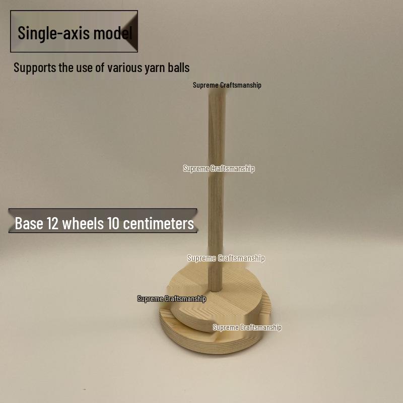 

Handcrafted Portable Wooden Yarn Winder: Rotating Spindle for Knitting & Weaving