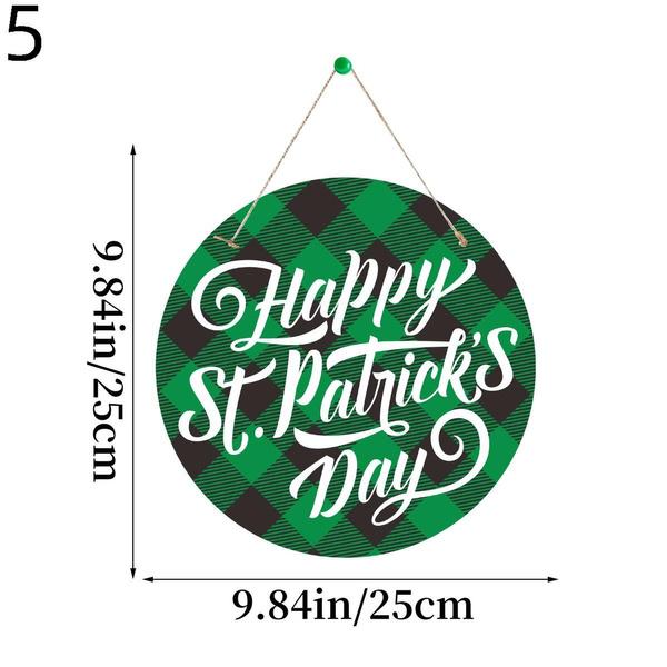St. Patrick's Day Decorated Door Sign Hanging Decorations Irish Day Outdoor Porch Layout Listing