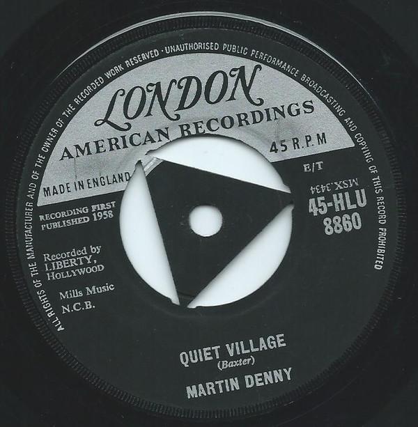 

7inch Record MARTIN DENNY Quiet Village Llama Serenade 45HLU8860 LONDON RECORDS 1958 UK Jazz Used