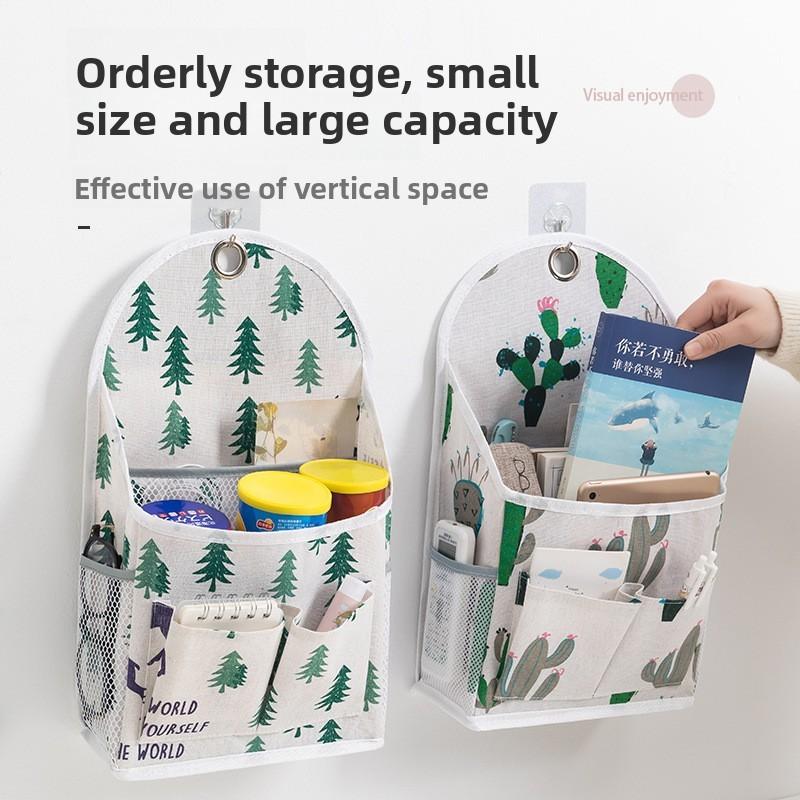 Cotton Linen Wall Hanging Storage Bag For Dorm Room Organization With Multipurpose Use