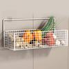 Cesto Portaoggetti in Filo Metallico da Parete Cesto Portafrutta Sospeso Contenitore Organizzatore con Adesivo per Cucina