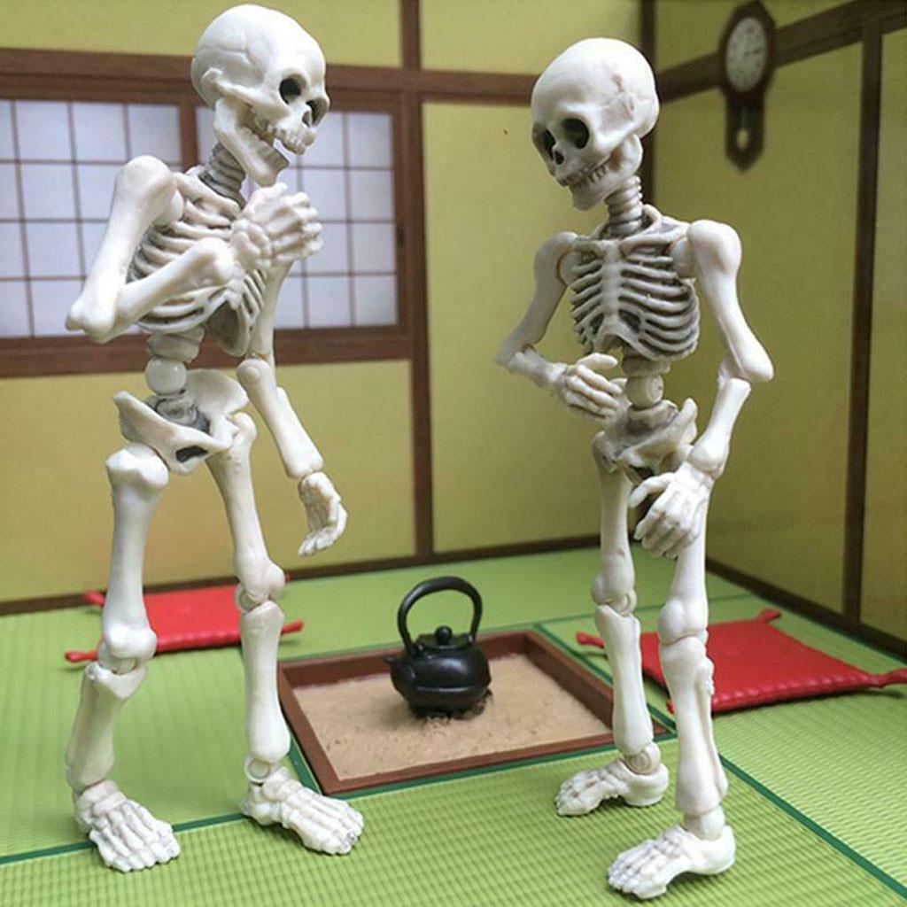 Halloween Small Skeleton  Statue Decoration Halloween Posable Skeleton Decoration, Halloween Spooky Home Decoration