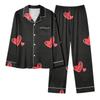 Women's Casual Fashion Heart Print Long-Sleeved Top And Trousers Homewear Set