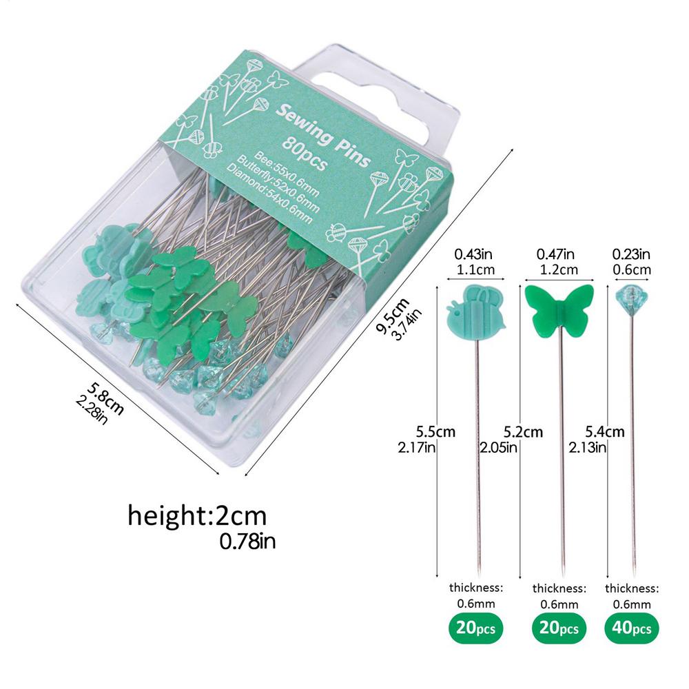Pins Sewing Dressmaker Marking Needle Reusable Sewing Aid Supplies For Embroidery Crafts Specimen Fixing 80 Pieces Quilting