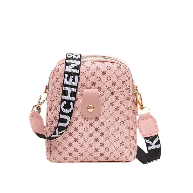 Women's Bag New Pattern Ribbon Crossbody Double-layer Small Square Bag Casual Mobile Phone Bag Gift Printed Small Bag