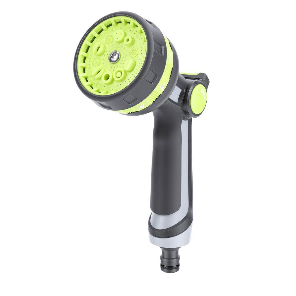 Garden Hose Nozzle Sprayer Lightweight Multifunctional High Pressure with Thumb Control for Car Washing Gray