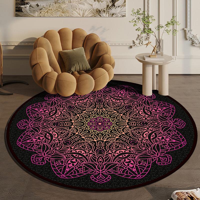 Tappeto rotondo grande in stile etnico nordico per camera da letto, tappeto in cotone intrecciato Bohemia, tappeto lavorato a maglia, 90 cm, 120 cm, 150 cm