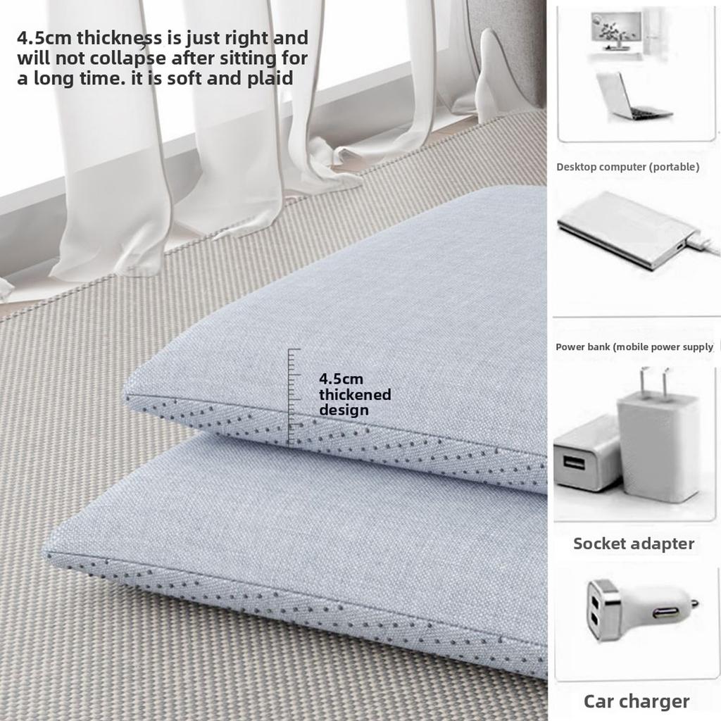 USB Heated Seat Cushion Grey High Density Foam Heated Seat Pad with 3 Heat Settings Timer for Office Home Camping