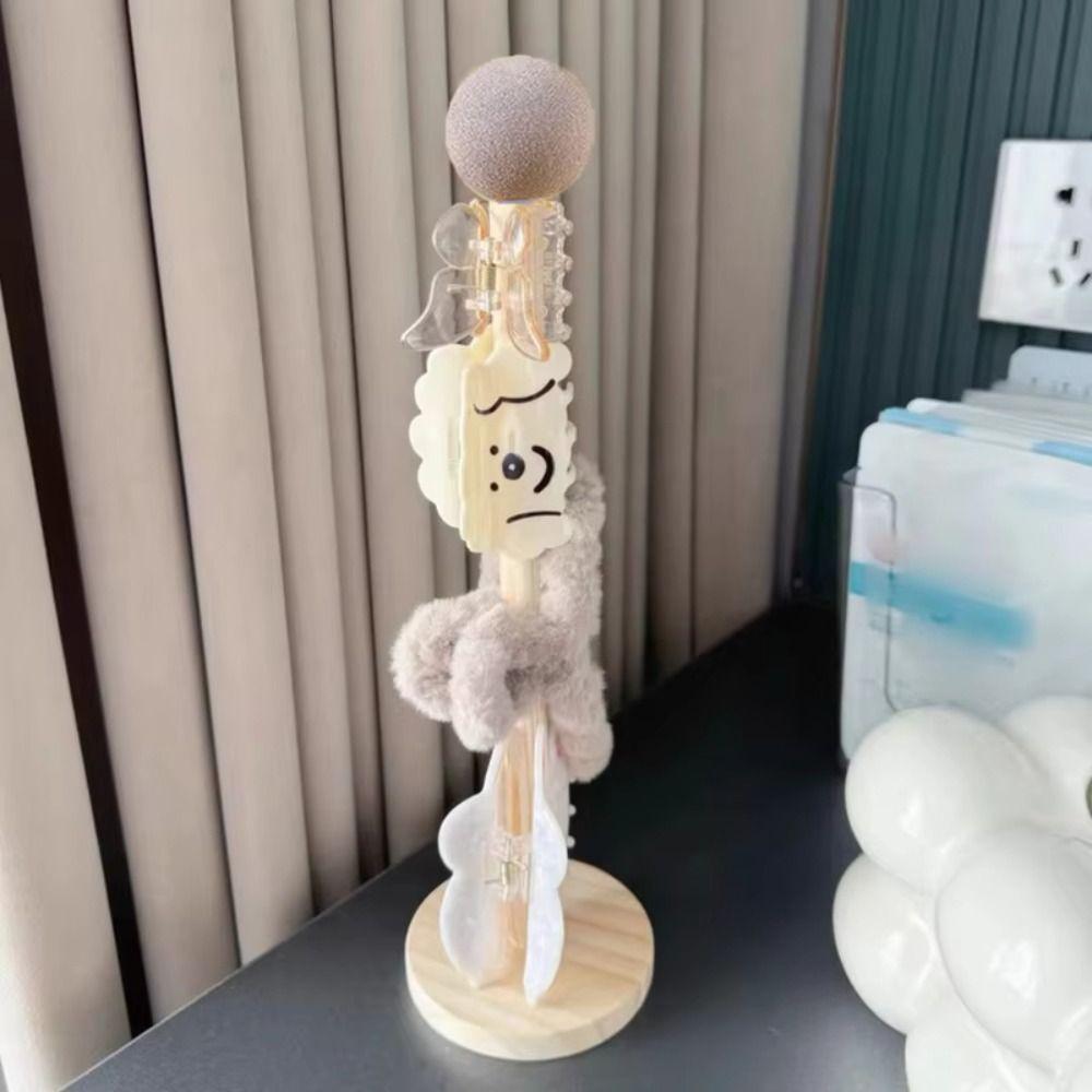 2Pcs Multi-purpose Hair Rope Holder Wooden Hair Scrunchies Hairpin Organizer  Bangle